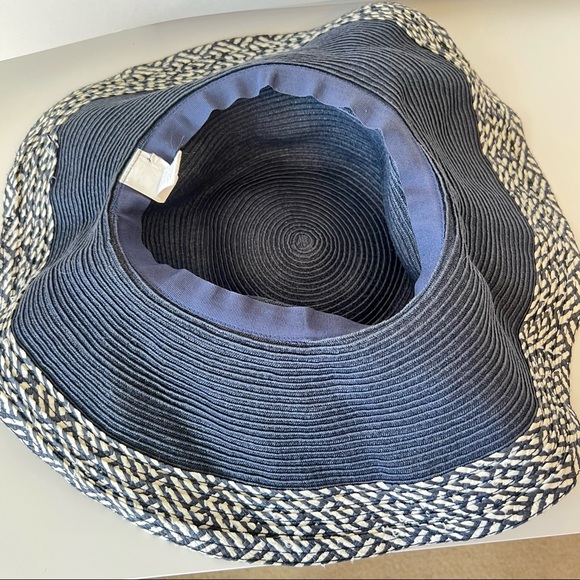 Floppy Navy Blue Paper Straw Sun Hat From Target - Picture 8 of 11